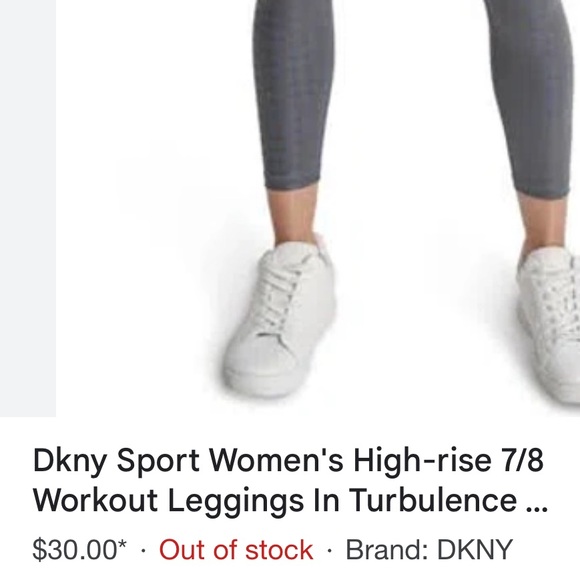 DKNY SPORT Women’s High-Rise 7/8 Workout Leggings In Turbulence. Size: XS / TP - Picture 12 of 12